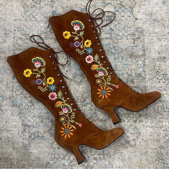 PENNY LANE BOOTS ✨ JEFFERY CAMPBELL X FREE PEOPLE ✨ WISTERIA RARE GEM💎 - Picture 10 of 17